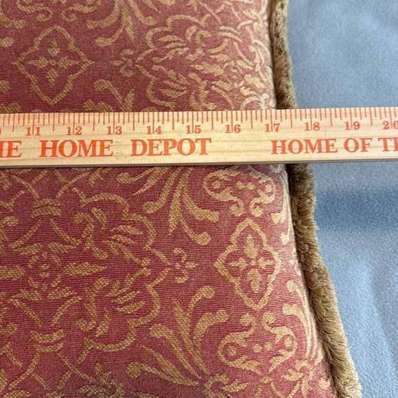 Restoration Hardware rust and mustard damask chenille throw pillow - Picture 4 of 7